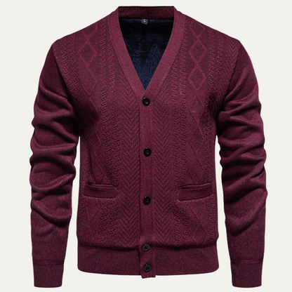 The Llangollen Men's Button Up Casual Knit Cardigan with Pockets 0