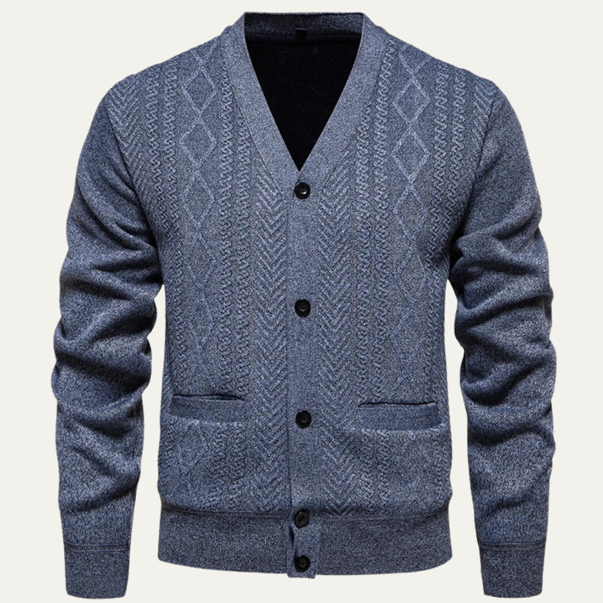 The Llangollen Men's Button Up Casual Knit Cardigan with Pockets 10