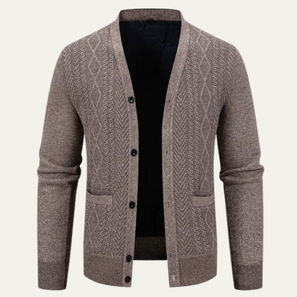 The Llangollen Men's Button Up Casual Knit Cardigan with Pockets 5