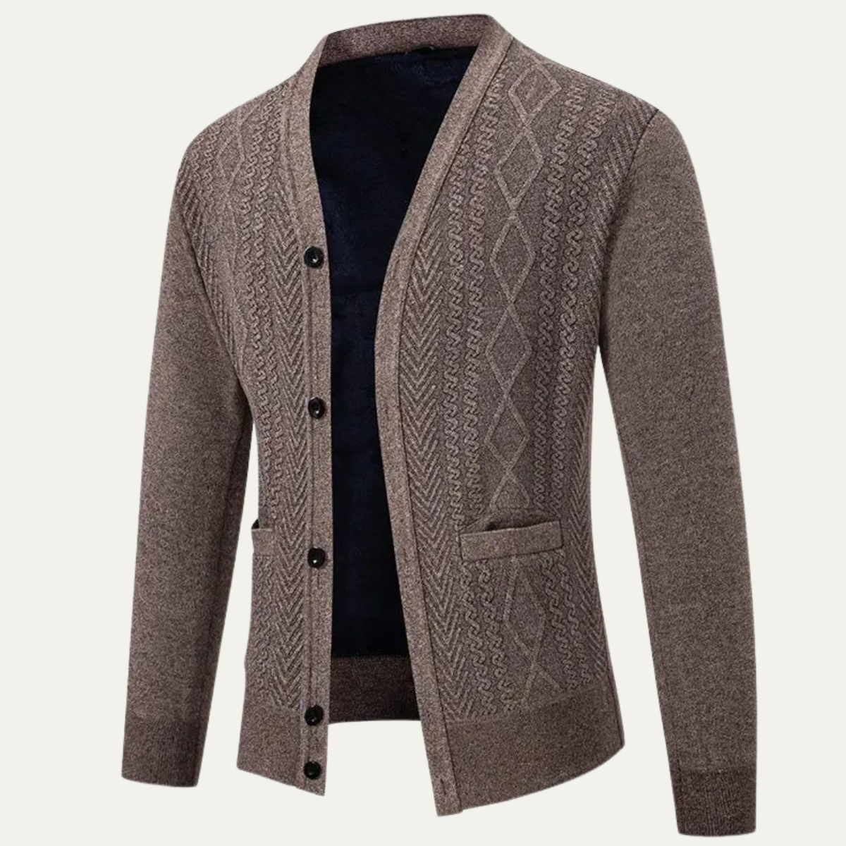 The Llangollen Men's Button Up Casual Knit Cardigan with Pockets 6