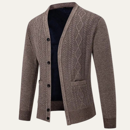 The Llangollen Men's Button Up Casual Knit Cardigan with Pockets 6