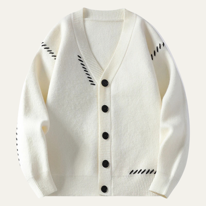 The London Men’s V Neck Button Up Knitted Winter Cardigan 3