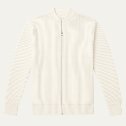 The Maidstone Men’s Beige Zip Up Knitted Lightweight Cardigan 0