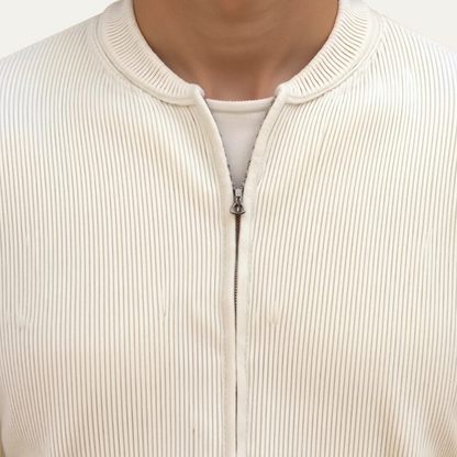The Maidstone Men’s Beige Zip Up Knitted Lightweight Cardigan 2