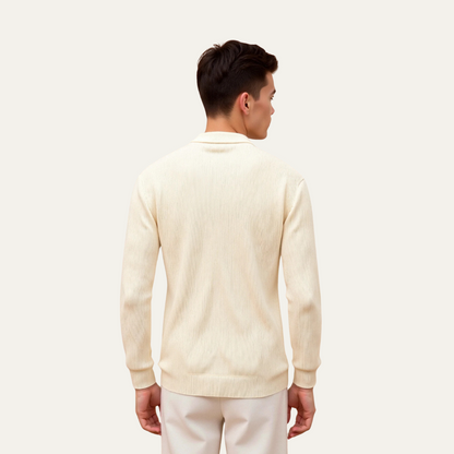The Maidstone Men’s Beige Zip Up Knitted Lightweight Cardigan 4