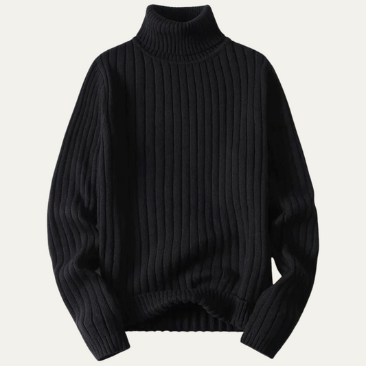 The Manchester Men's Wool Ribbed Turtleneck Knit Jumper 0