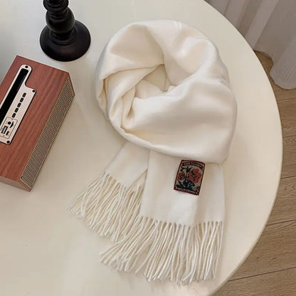 The Marais Cashmere Merino Scarf for Men - White 1