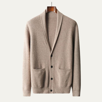 The Marettimo Men’s Soft Knit Button Up Collar Cardigan with Front Pockets 1