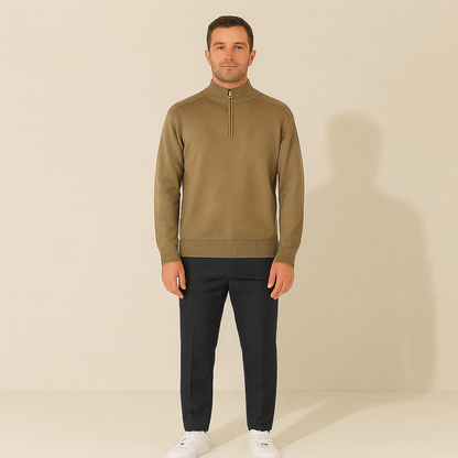 The Marriott Men’s Knitted Quarter Zip Merino Wool Jumper 4