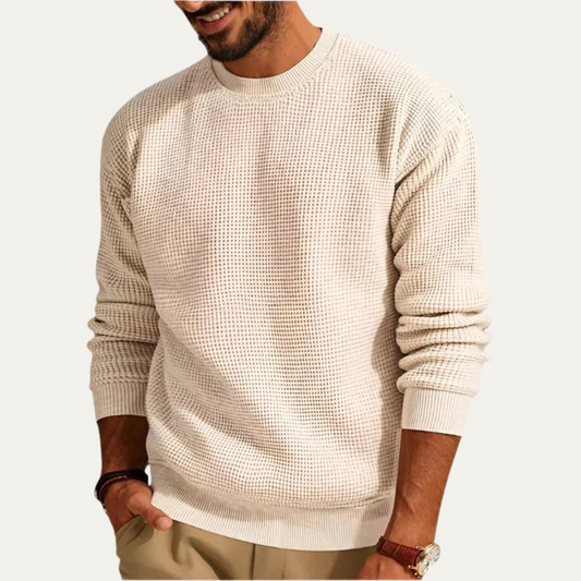 The Mayfair Men's Knit Jumper - Casual Textured Crew Neck 0