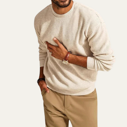 The Mayfair Men's Knit Jumper - Casual Textured Crew Neck 2