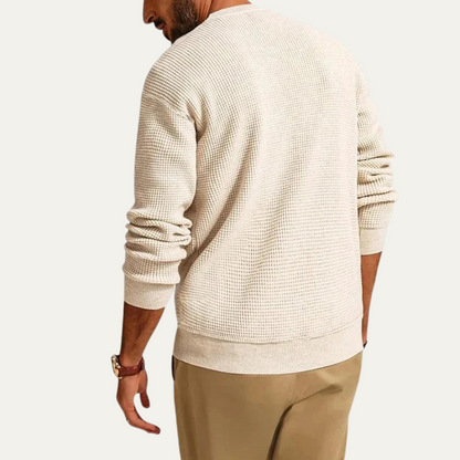 The Mayfair Men's Knit Jumper - Casual Textured Crew Neck 3