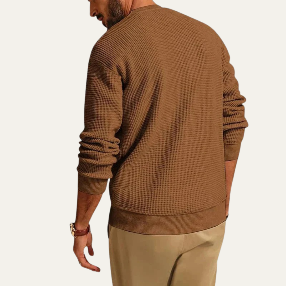 The Mayfair Men's Knit Jumper - Casual Textured Crew Neck 4