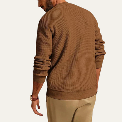 The Mayfair Men's Knit Jumper - Casual Textured Crew Neck 4
