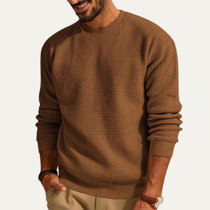 The Mayfair Men's Knit Jumper - Casual Textured Crew Neck 5