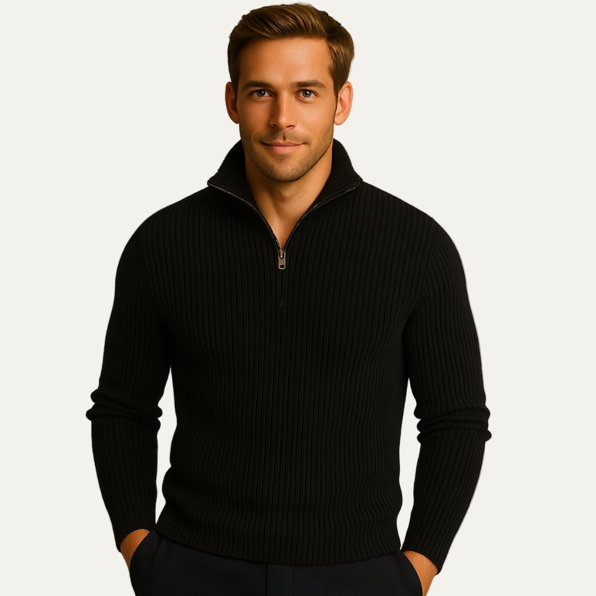The Merino Knitted Quarter Zip Jumper 1
