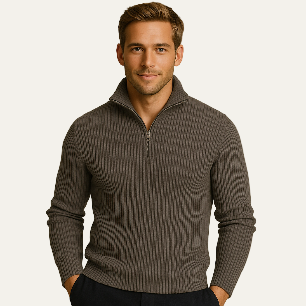 The Merino Knitted Quarter Zip Jumper 3