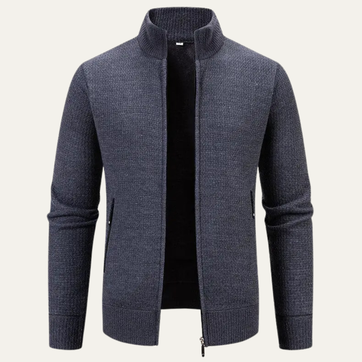 The Montefalco Men’s Casual Knitted Stand Collar Zip Cardigan 9