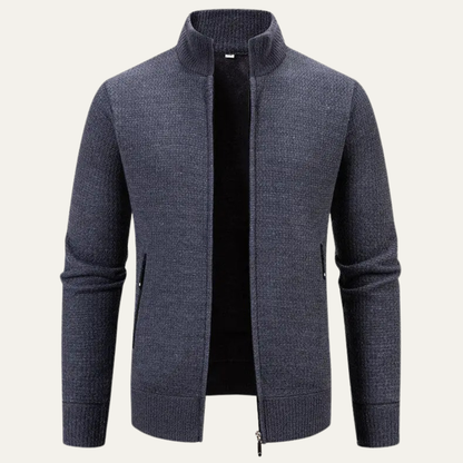 The Montefalco Men’s Casual Knitted Stand Collar Zip Cardigan 9