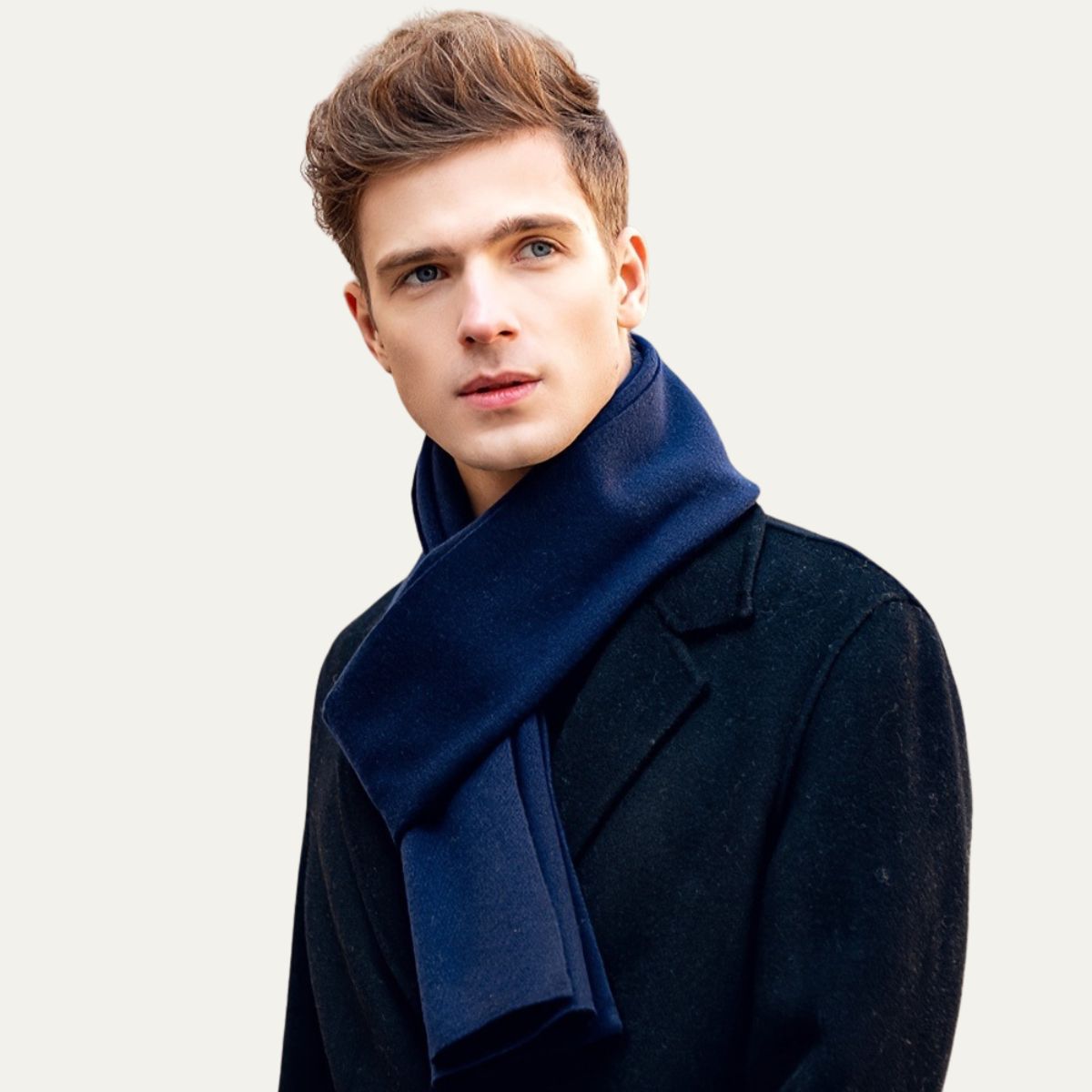 The Montmartre Cashmere Merino Scarf for Men - Navy Blue 0