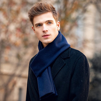 The Montmartre Cashmere Merino Scarf for Men - Navy Blue 1