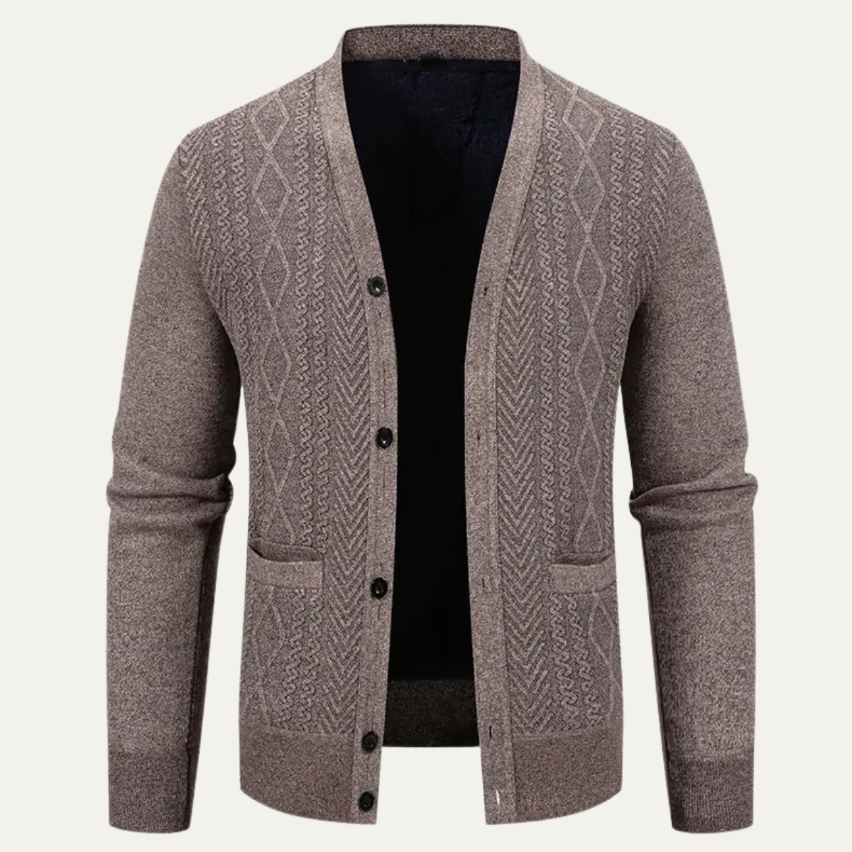 The Murano Men's Slimt Fit Knitted Button Up V Neck Cardigan 1