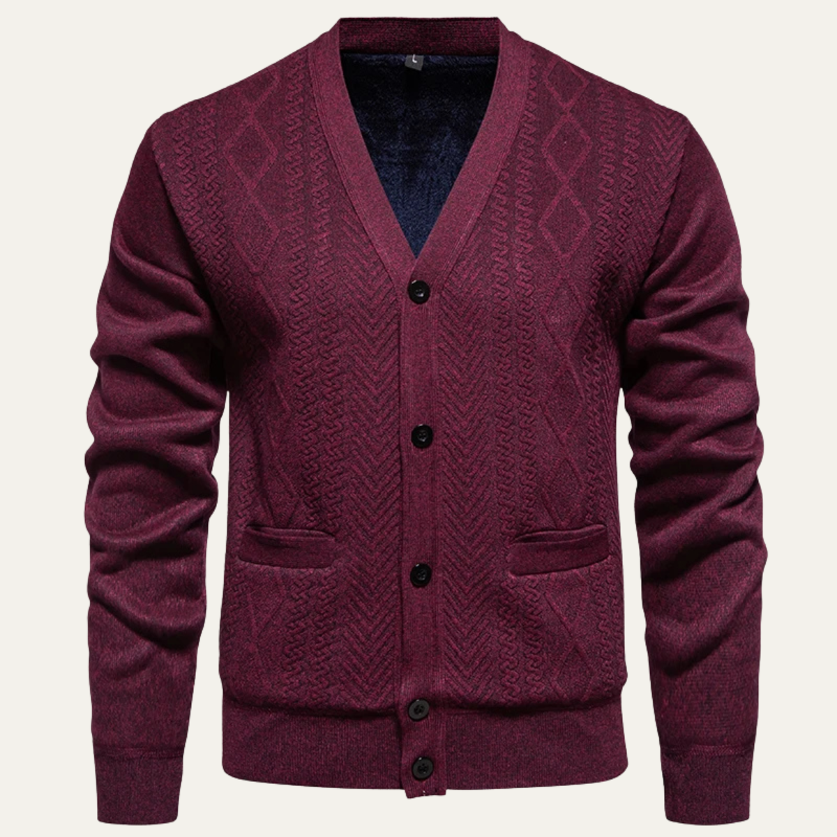 The Murano Men's Slimt Fit Knitted Button Up V Neck Cardigan 10
