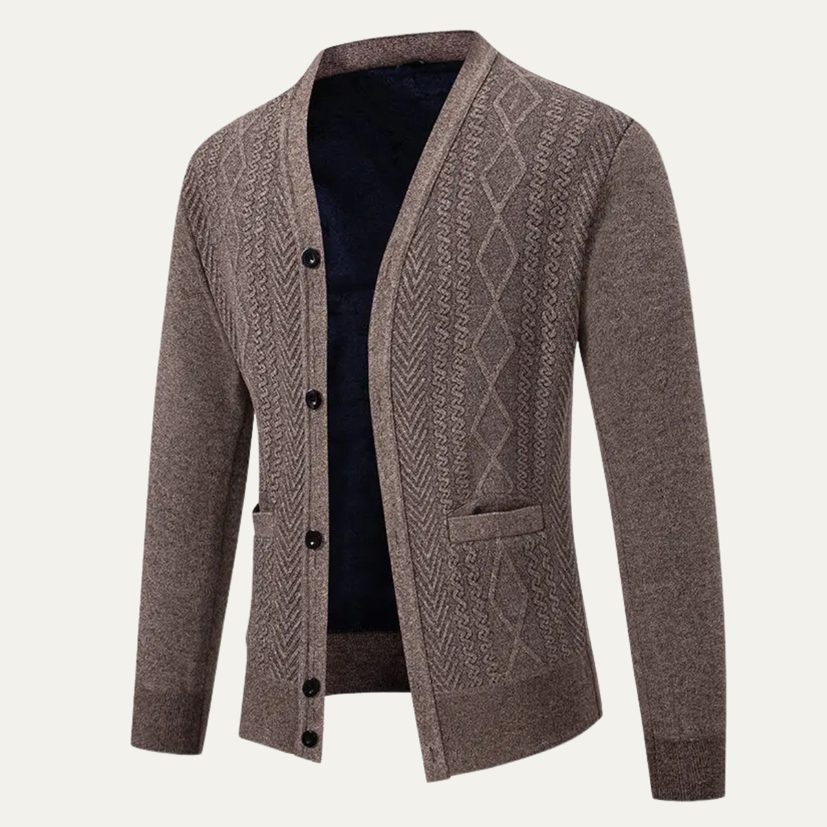 The Murano Men's Slimt Fit Knitted Button Up V Neck Cardigan 2