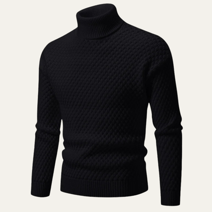 The Murano Men’s Textured Slim Fit Wool Knit Turtleneck Jumper 4