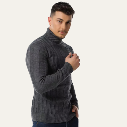 The Norwich Men’s Slim Fit Turtleneck Ribbed Jumper 1