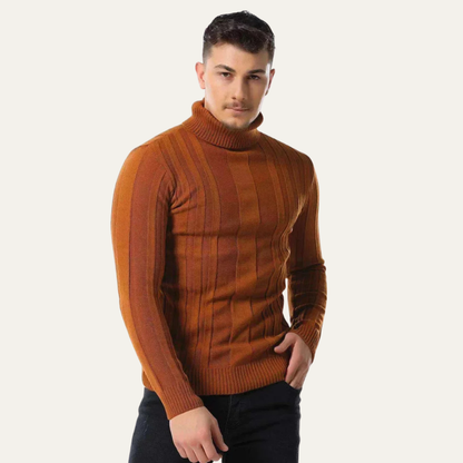 The Norwich Men’s Slim Fit Turtleneck Ribbed Jumper 5