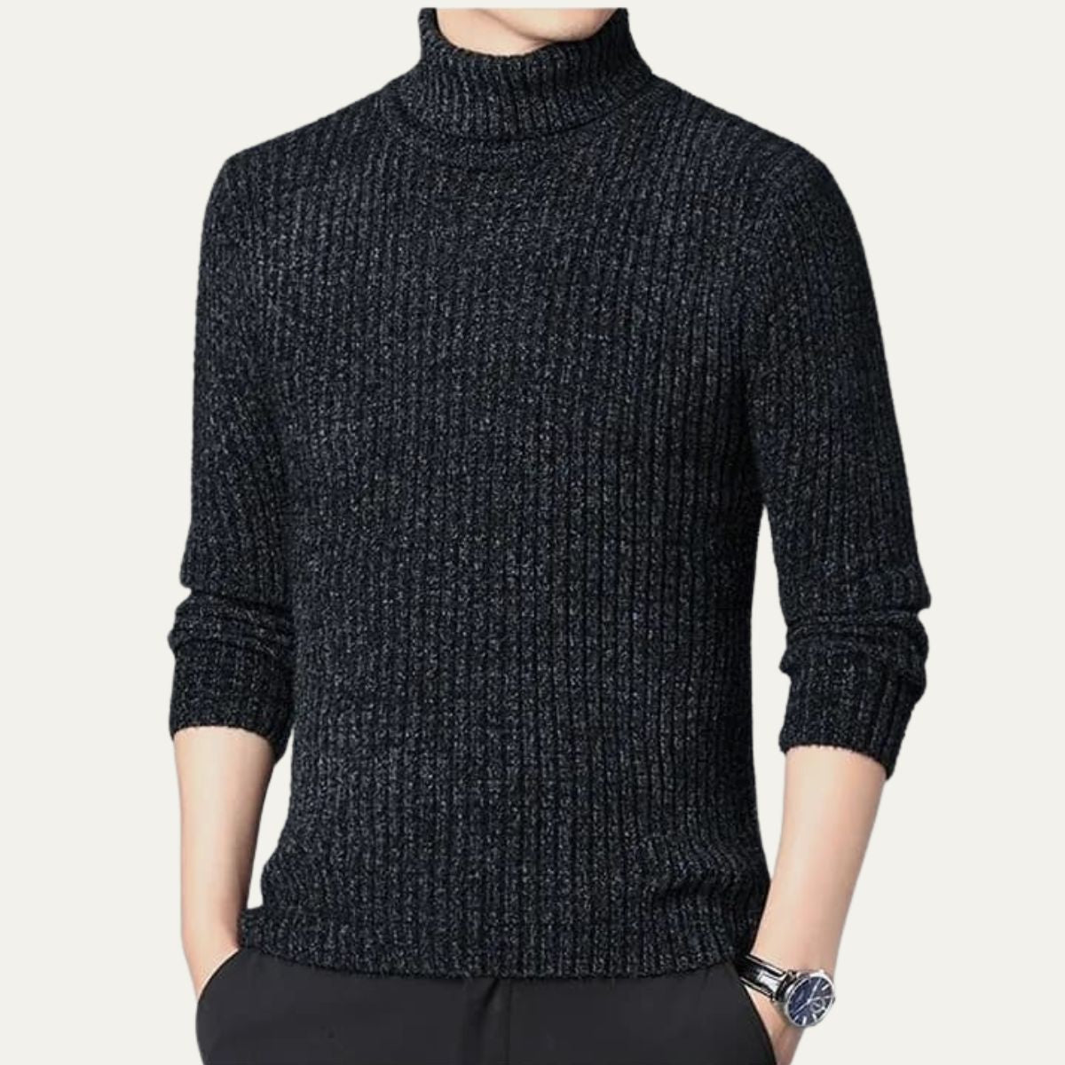 The Omegna Men's Thick Ribbed Winter Turtleneck Jumper 3