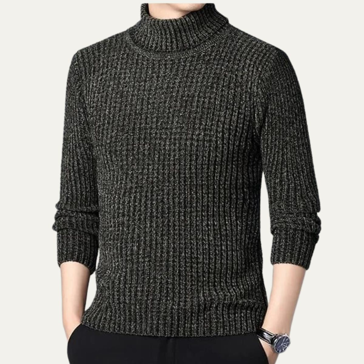 The Omegna Men's Thick Ribbed Winter Turtleneck Jumper 4