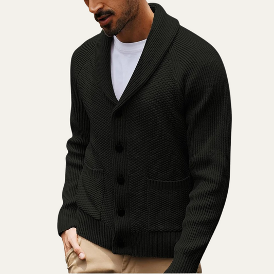 The Pembroke Men's Shawl Collar Button Up Knit Cardigan 0