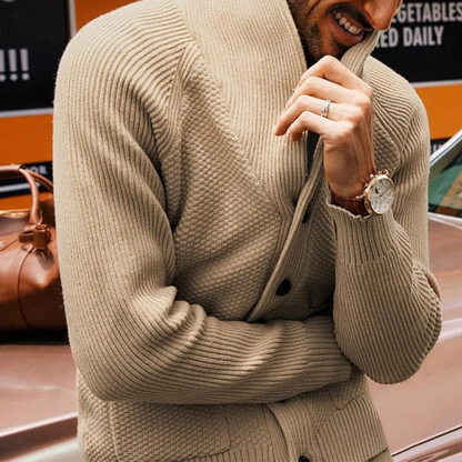 The Pembroke Men's Shawl Collar Button Up Knit Cardigan 5