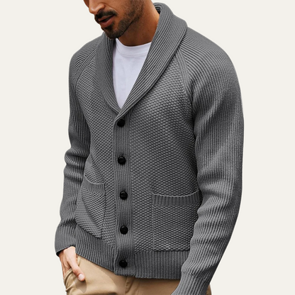 The Pembroke Men's Shawl Collar Button Up Knit Cardigan 9