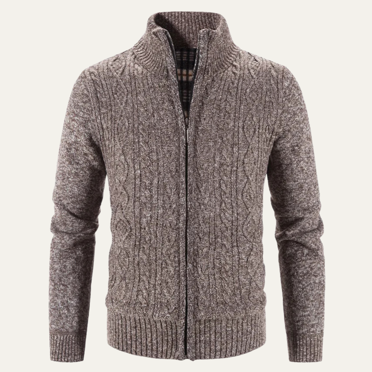 The Pienza Men’s Warm Fleece Zip Up Knit Jacket 1