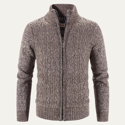 The Pienza Men’s Warm Fleece Zip Up Knit Jacket 1