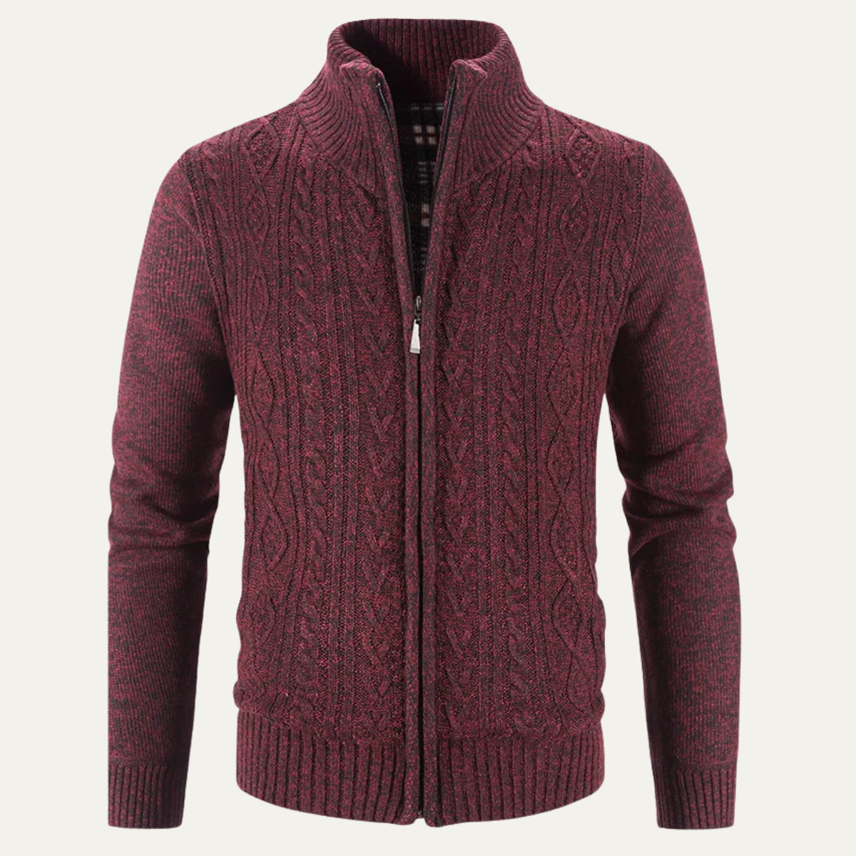 The Pienza Men’s Warm Fleece Zip Up Knit Jacket 3