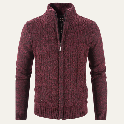 The Pienza Men’s Warm Fleece Zip Up Knit Jacket 3