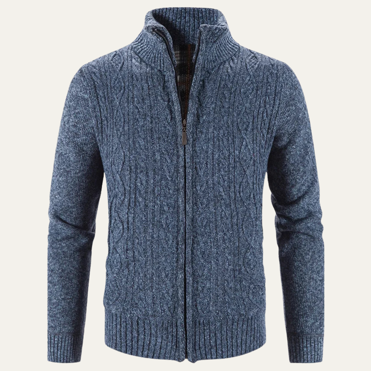 The Pienza Men’s Warm Fleece Zip Up Knit Jacket 7