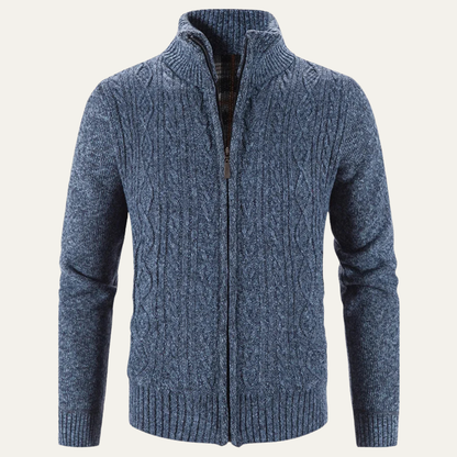 The Pienza Men’s Warm Fleece Zip Up Knit Jacket 7