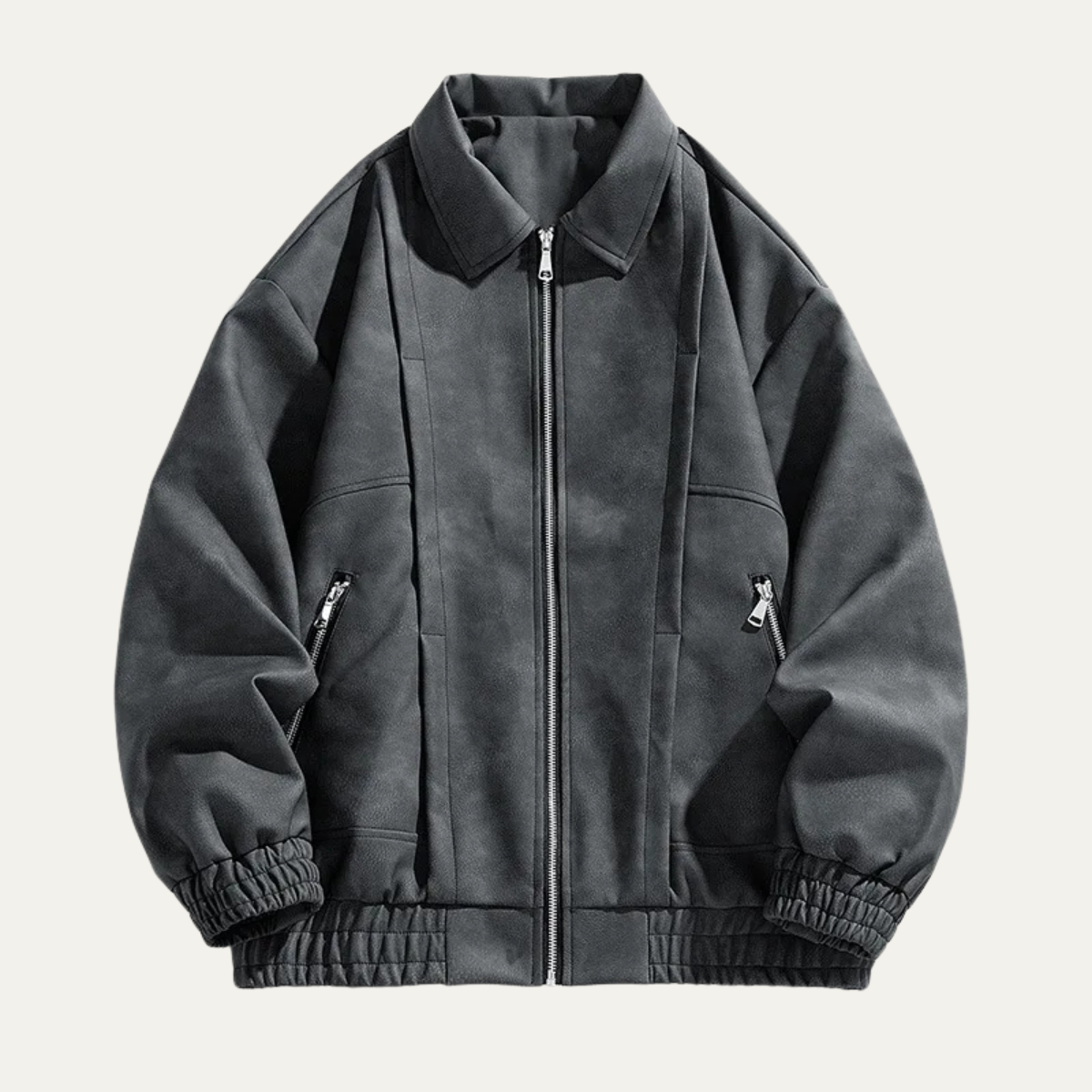 The Polignano Men’s Lightweight Zip Up Casual Suede Bomber Coat 0