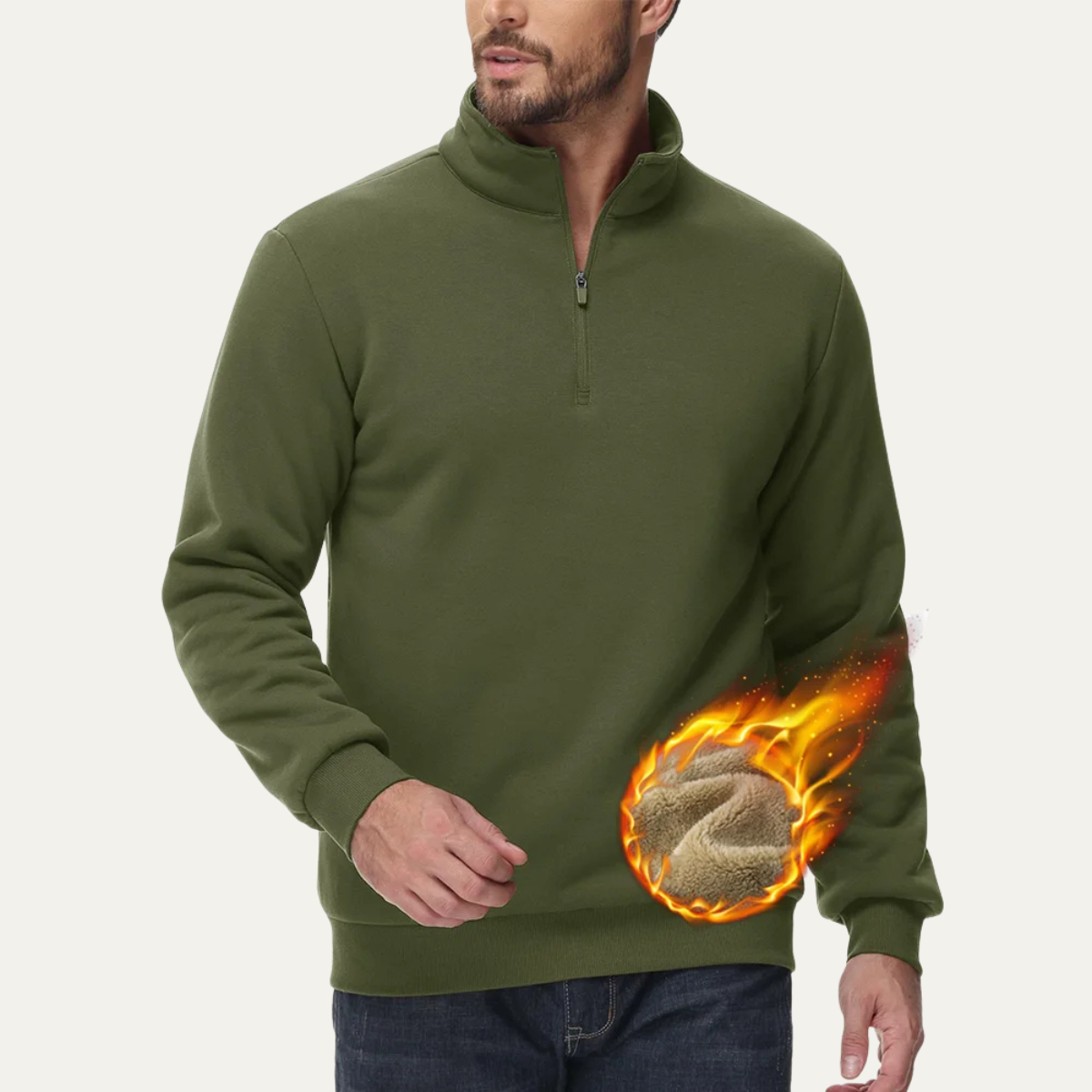 The Porta Romana Men’s Casual Thermal Warm Half Zip Turtleneck Jumper 3