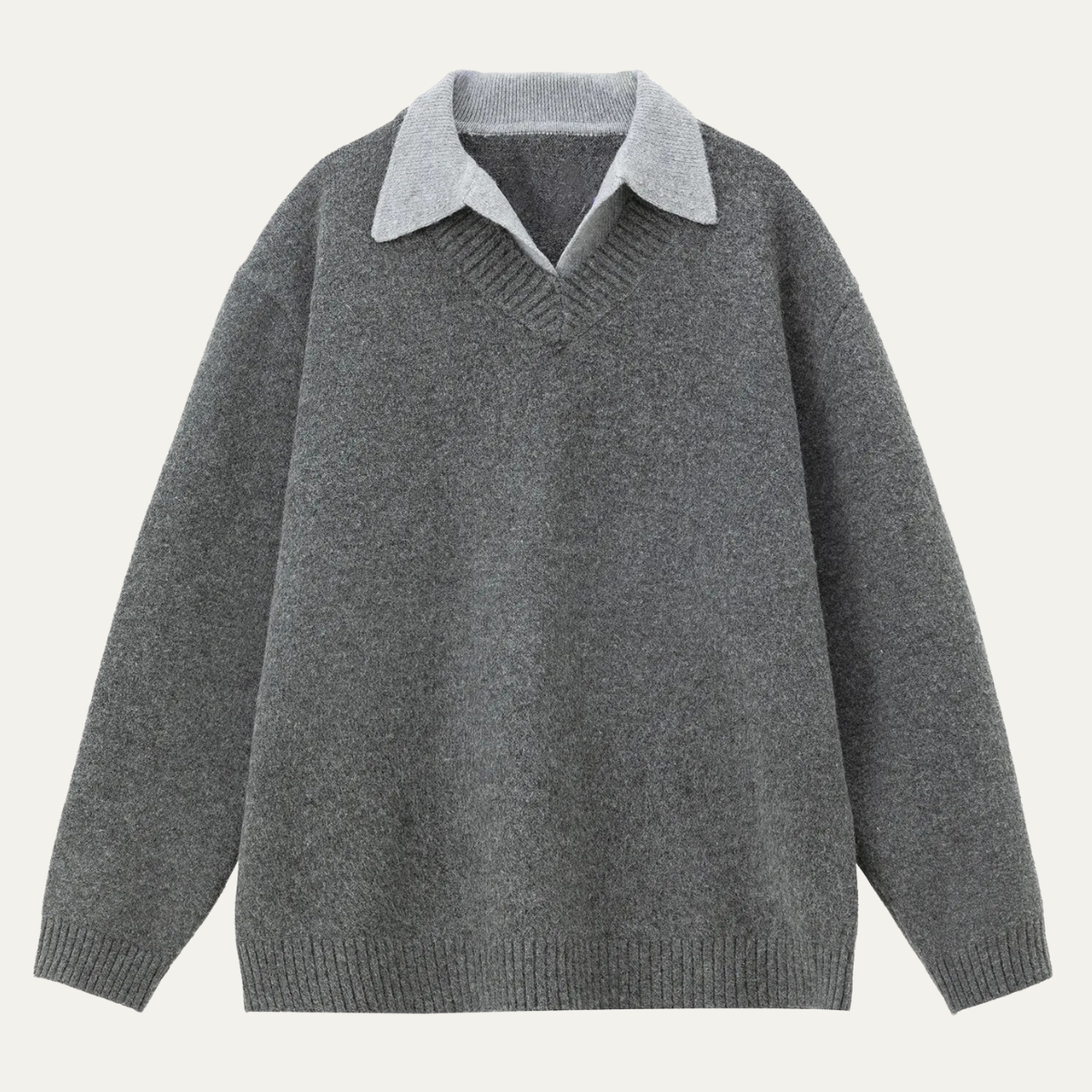 The Porto Cesareo Men’s Casual Loose Fit Polo Collar Knit Jumper 0