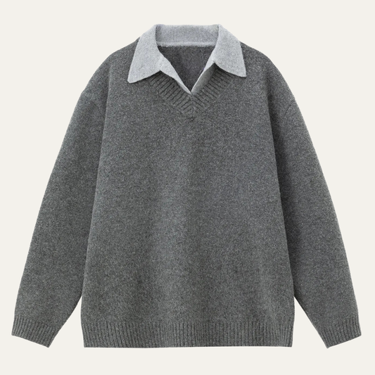 The Porto Cesareo Men’s Casual Loose Fit Polo Collar Knit Jumper 0