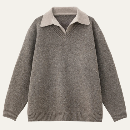 The Porto Cesareo Men’s Casual Loose Fit Polo Collar Knit Jumper 3