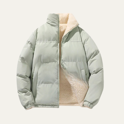 The Porto Ercole Men's Reversible Sherpa Zip Up Fleece Parka Jacket 0