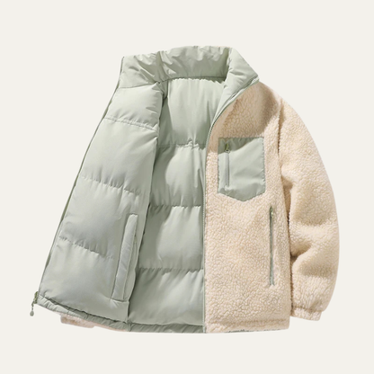 The Porto Ercole Men's Reversible Sherpa Zip Up Fleece Parka Jacket 2