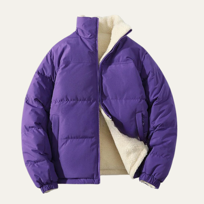 The Porto Ercole Men's Reversible Sherpa Zip Up Fleece Parka Jacket 3